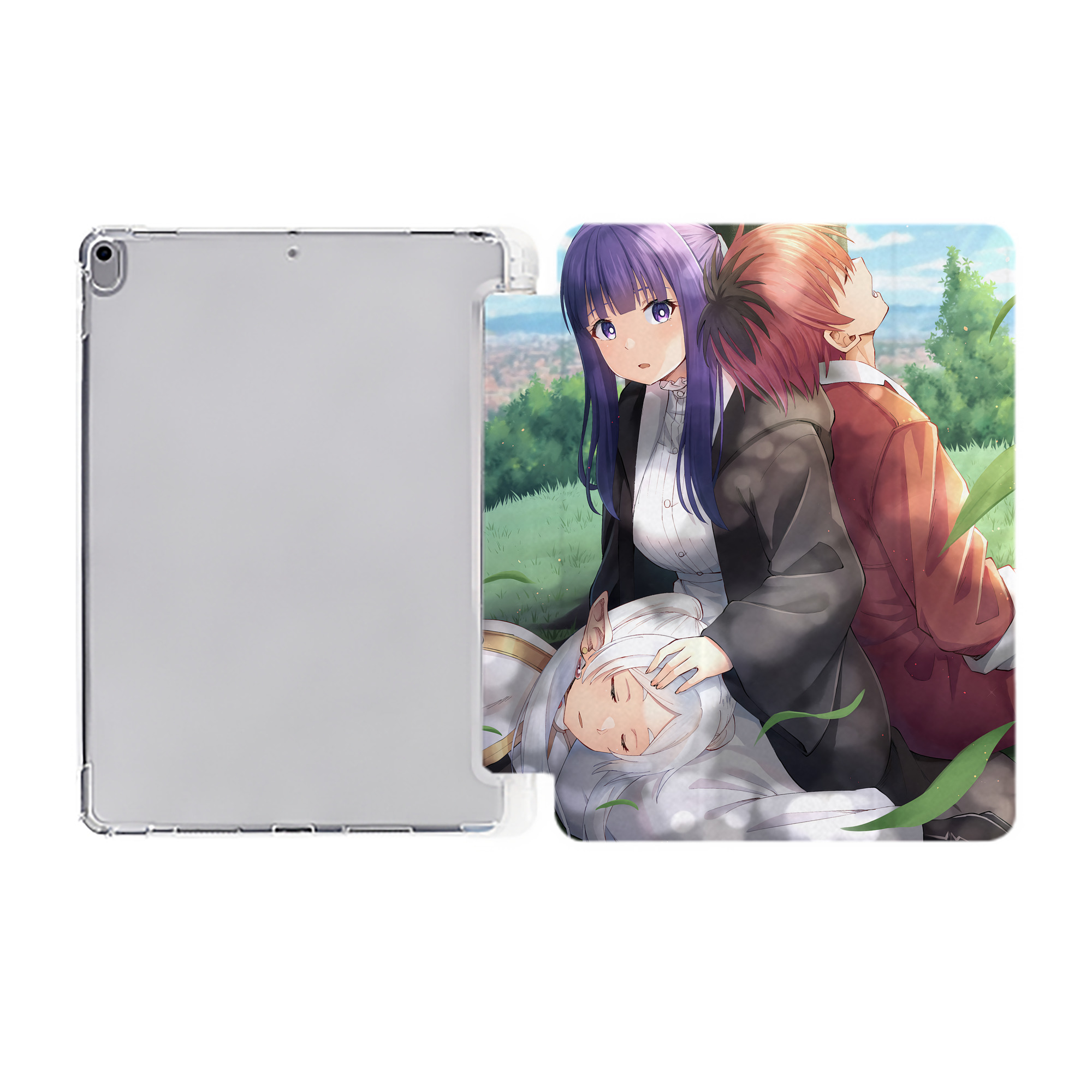 （画像用） 葬送のフリーレン Frieren IPad ケース ペン収納付き 三つ折りスタンド PUレザー×シリコン 対応機種9.5/10.5/10.9インチ